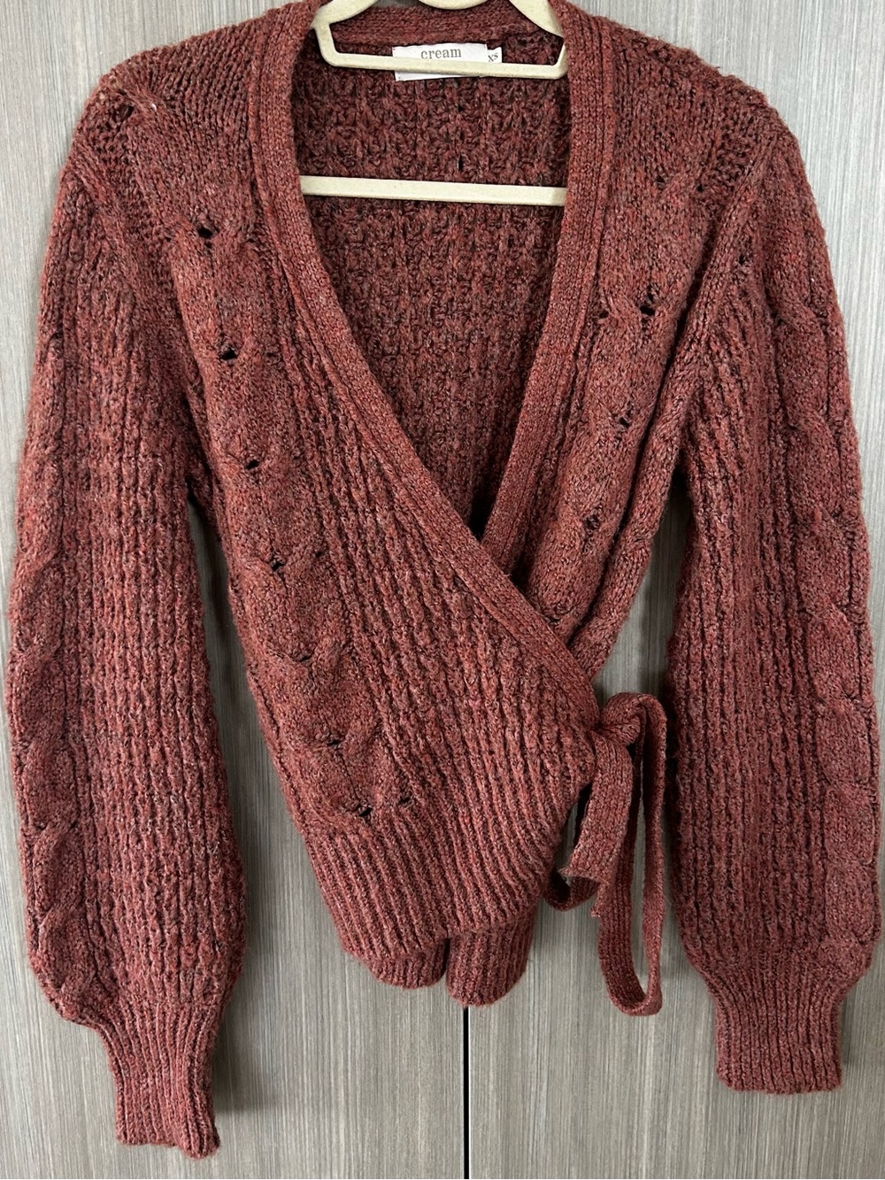 Cream Knit Wrap Cardigan